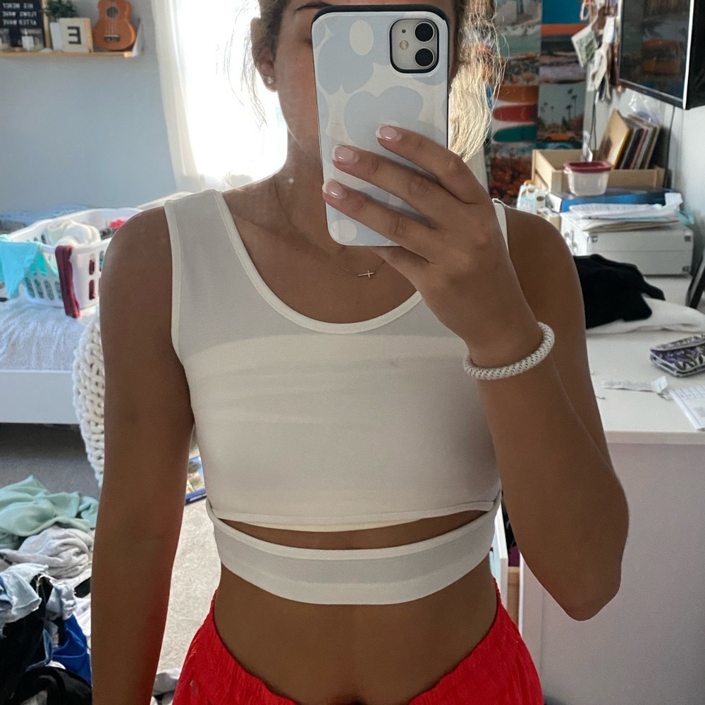 white crop top